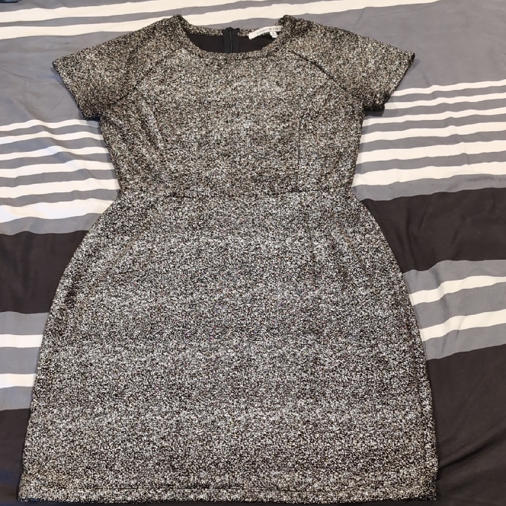 Collective Concepts Medium Gold Glittery Shimmery Party Dress Zip Up Back EUC